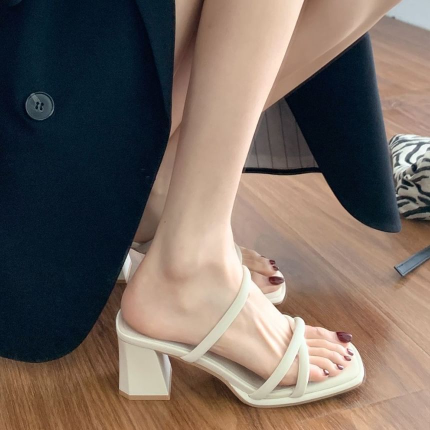 Slide Chunky Heel Sandals