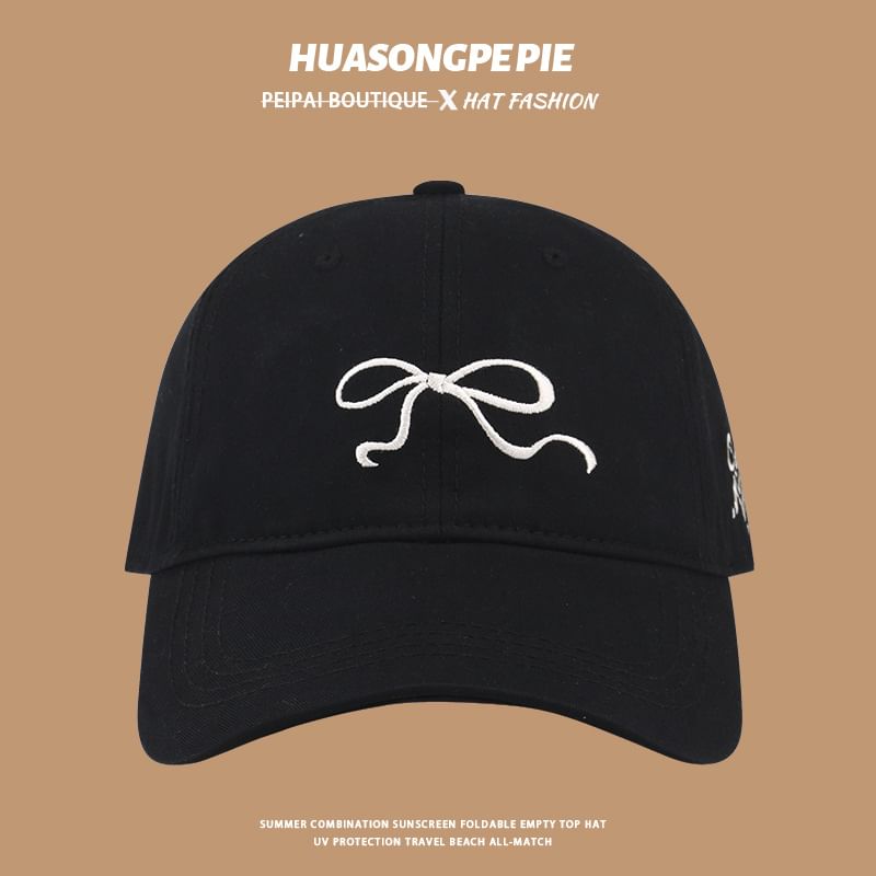 Bow Cap Baseball Embroidered