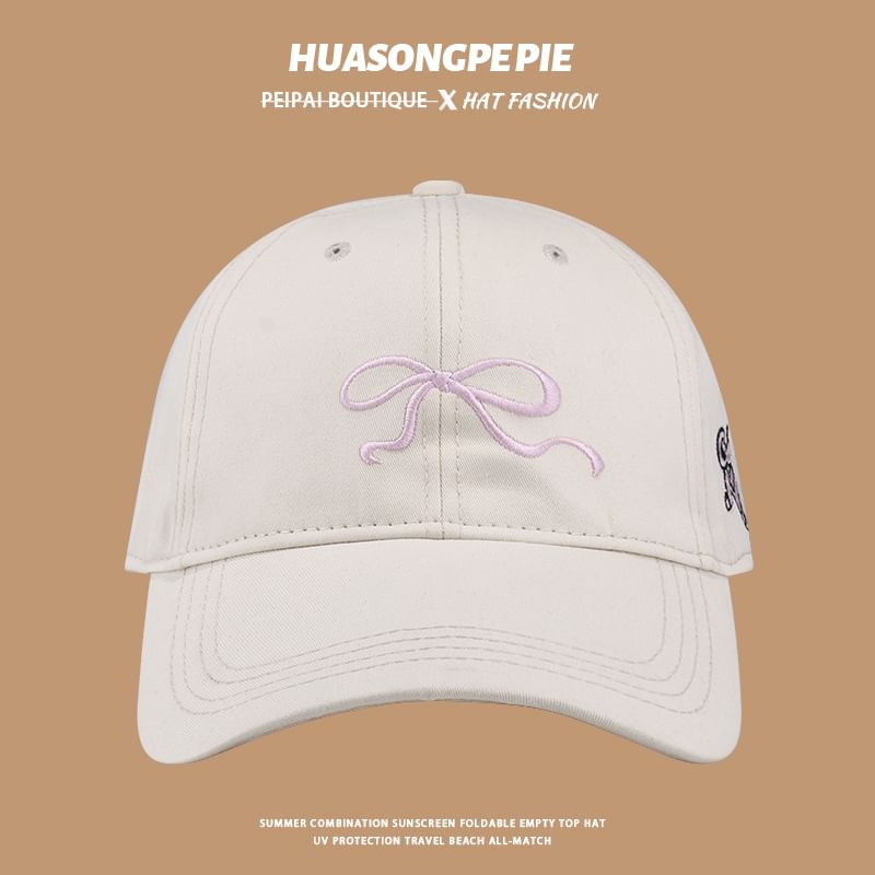 Bow Cap Baseball Embroidered