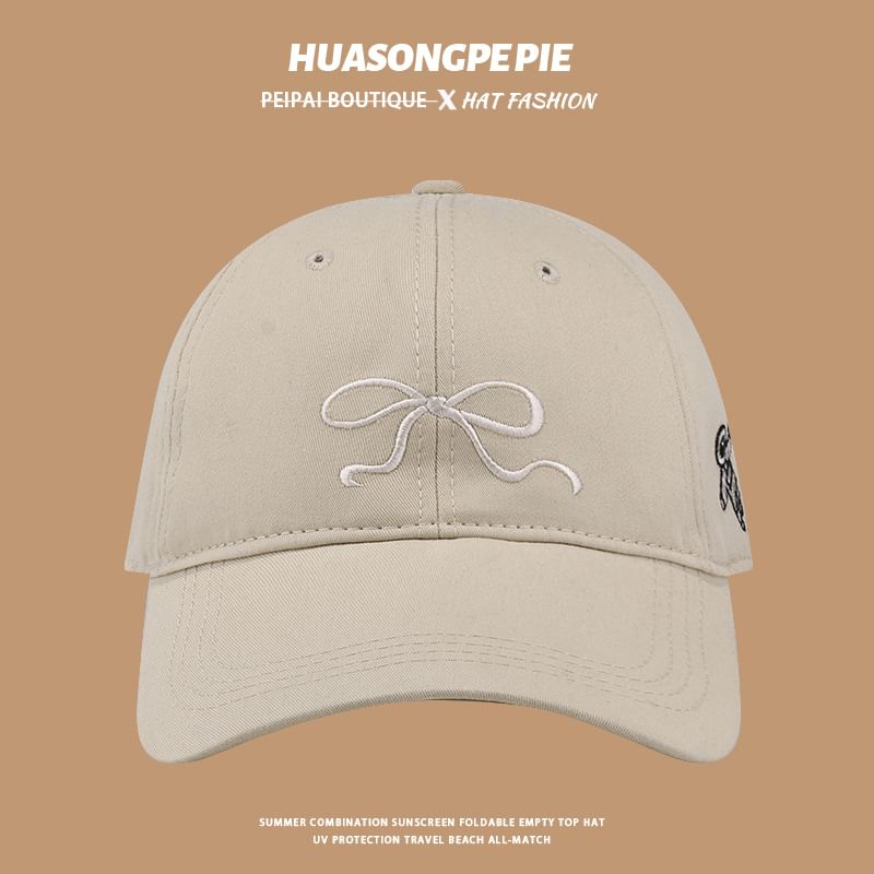 Bow Cap Baseball Embroidered