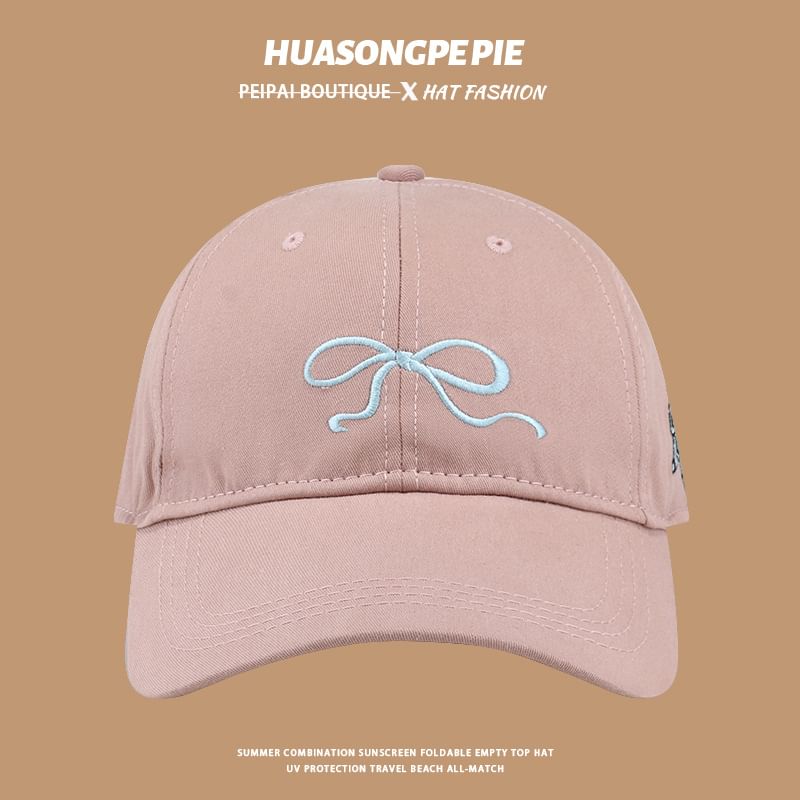 Bow Cap Baseball Embroidered