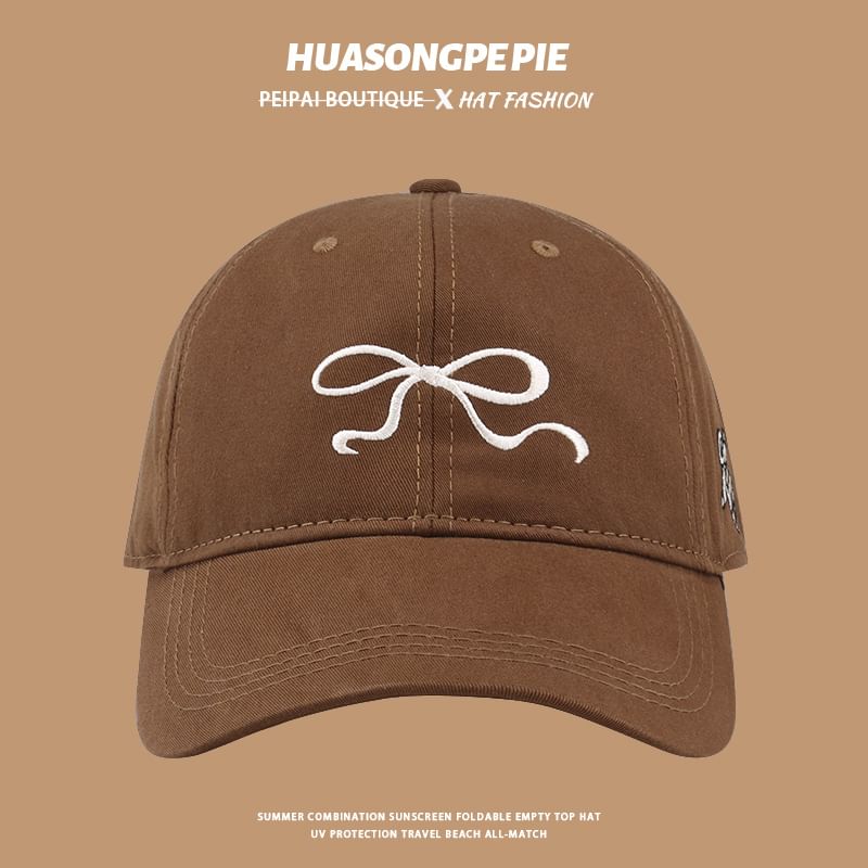 Bow Cap Baseball Embroidered