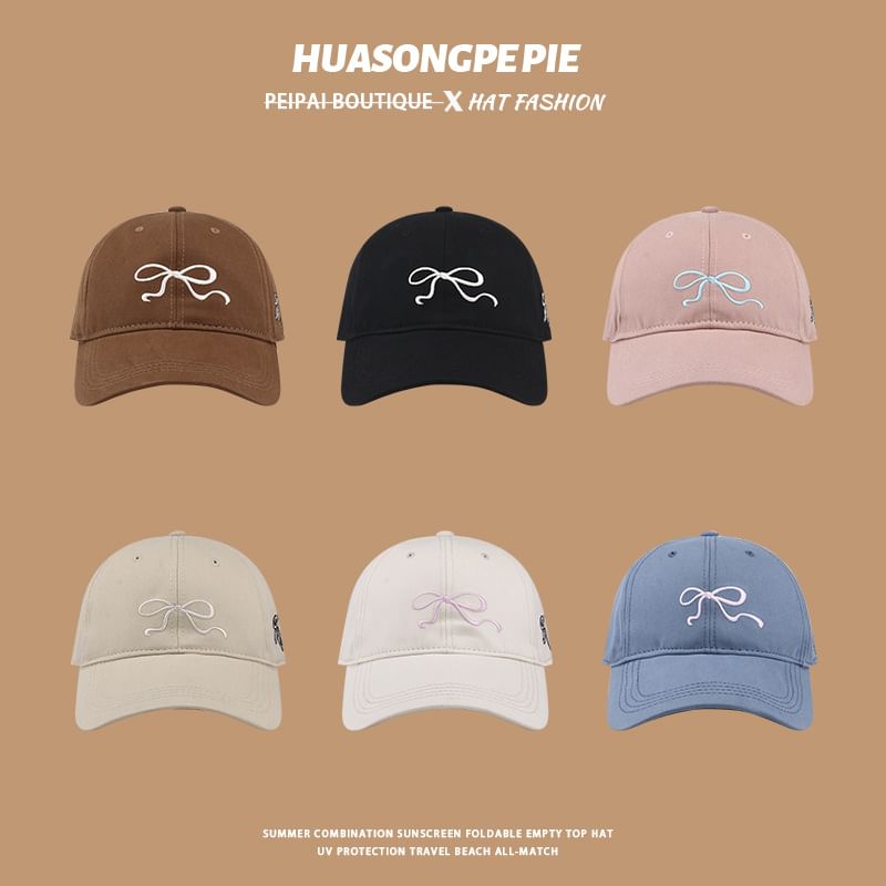 Bow Cap Baseball Embroidered