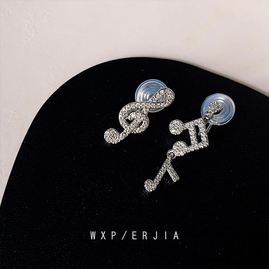 Music Earring Rhinestone Cuff