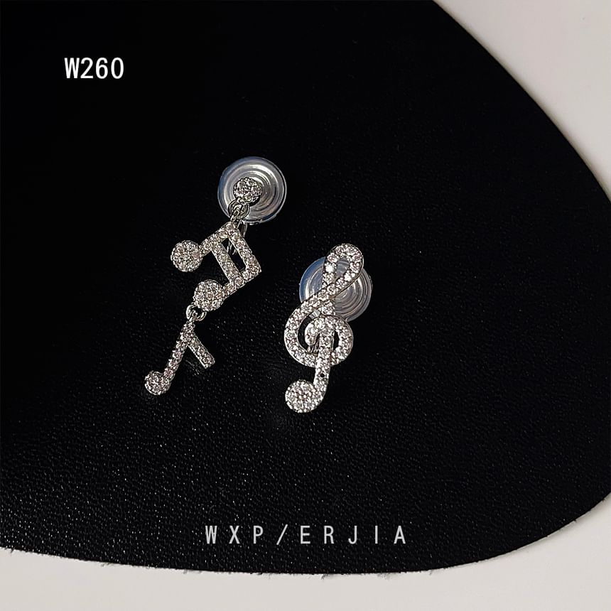 Music Earring Rhinestone Cuff