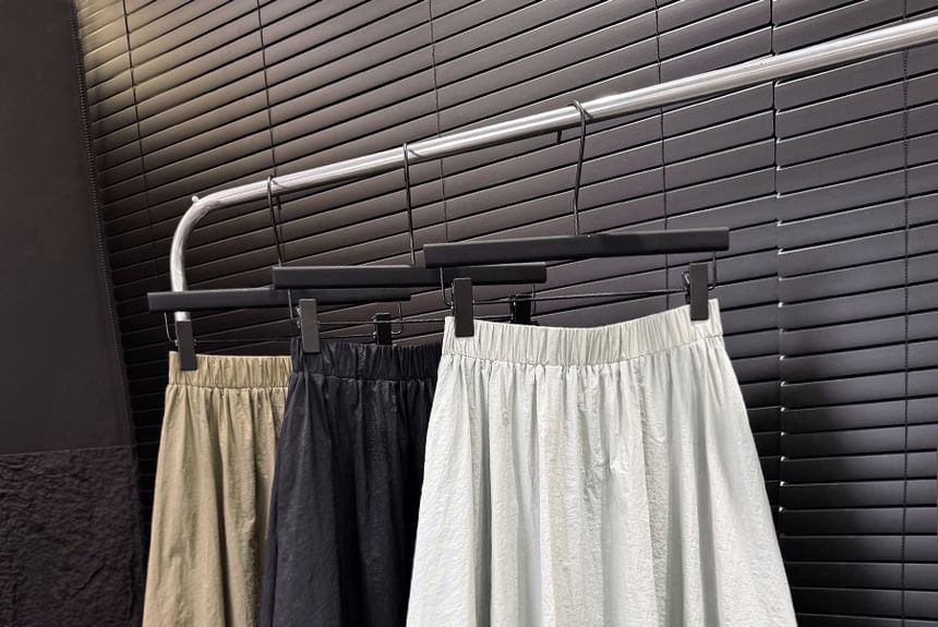 Midi High Skirt Waist Plain A-Line