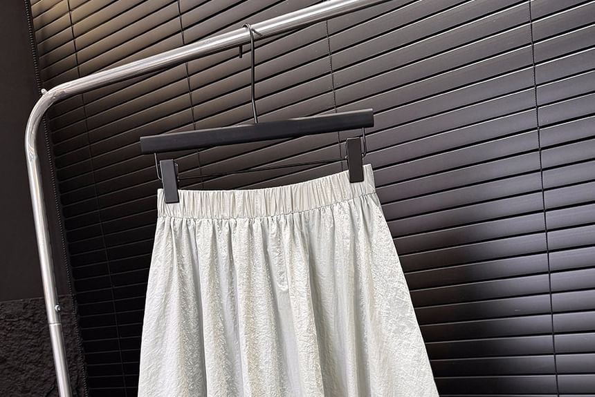 Midi High Skirt Waist Plain A-Line