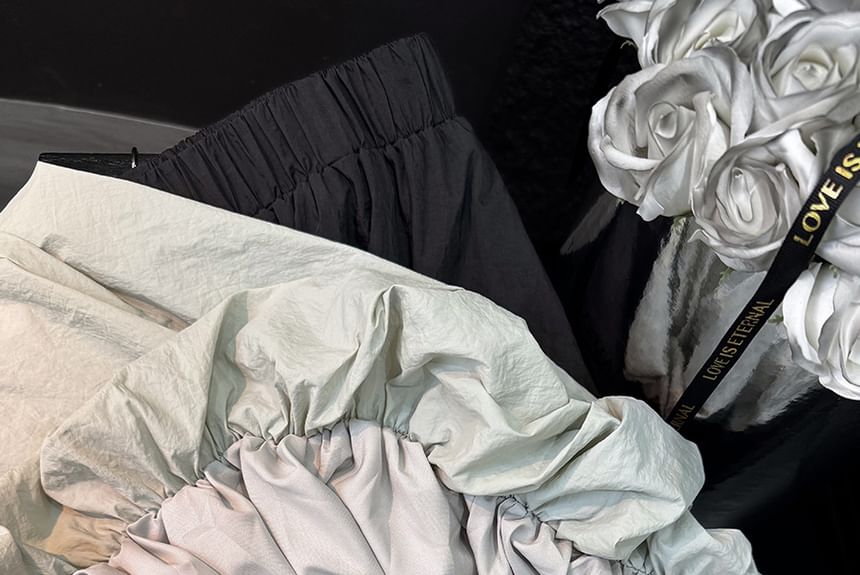 Midi High Skirt Waist Plain A-Line