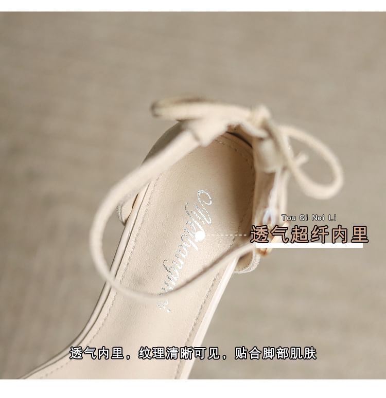 Strap Heel Chunky Ankle Sandals