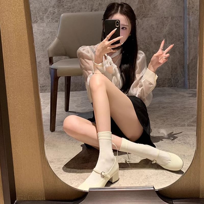 Mary Heel Pumps Chunky Jane