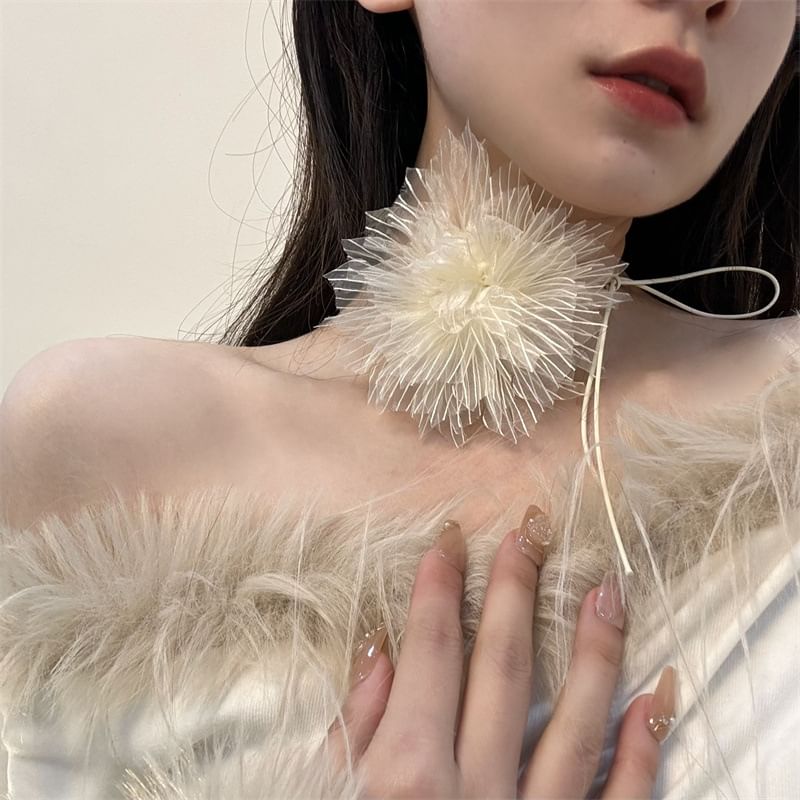 String Floral Choker Fabric