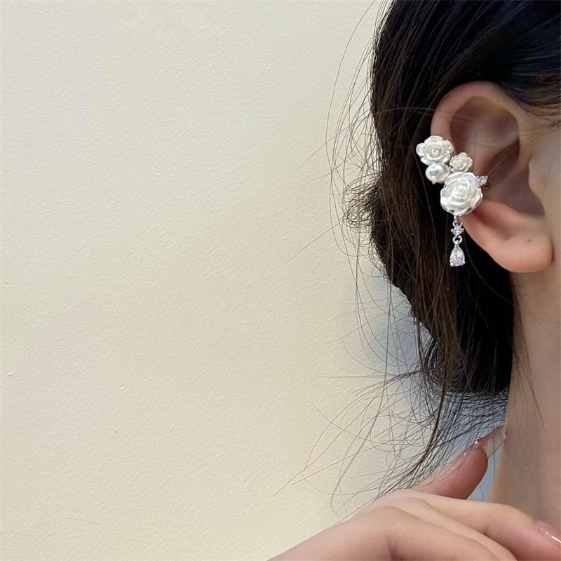Cuff Floral Alloy Ear Pearl Faux