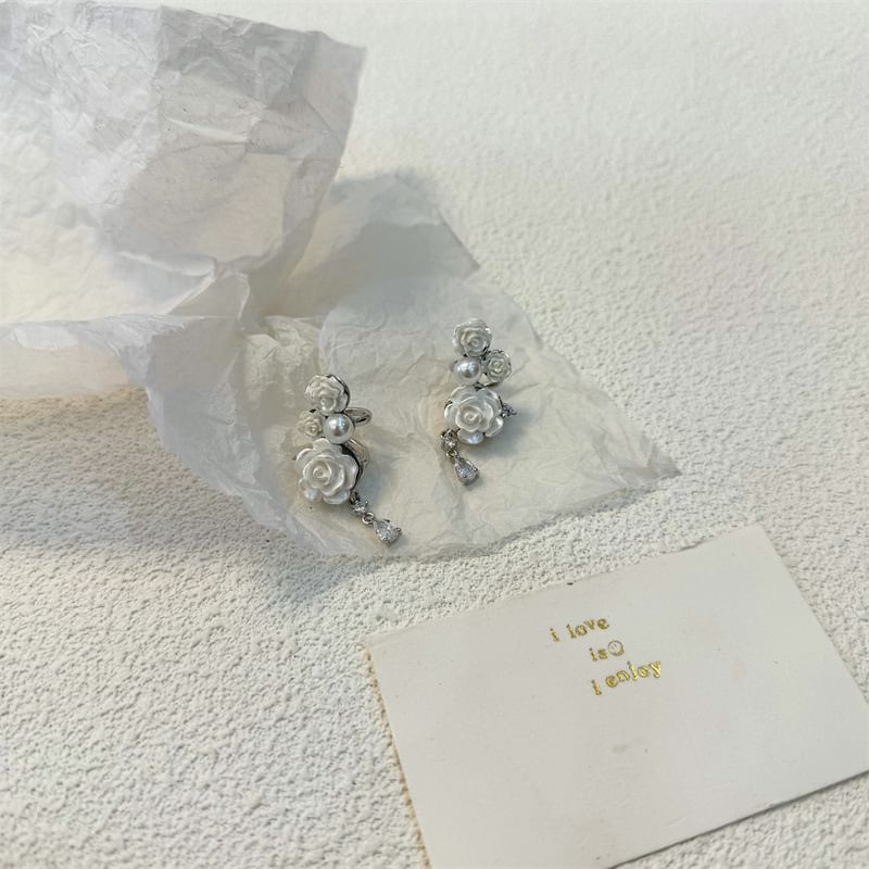 Cuff Floral Alloy Ear Pearl Faux