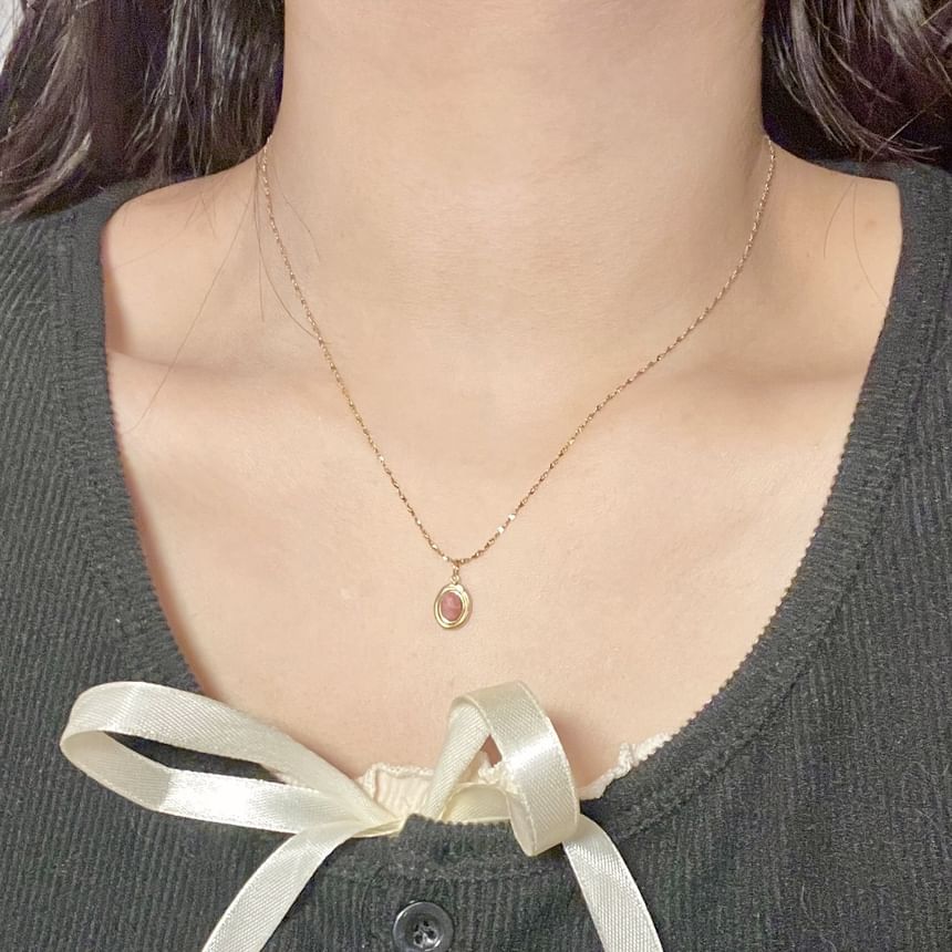 Alloy Pendant Choker Oval