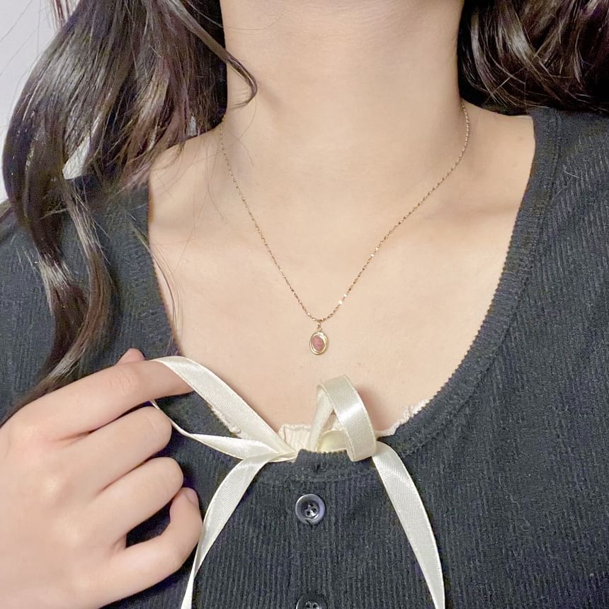 Alloy Pendant Choker Oval