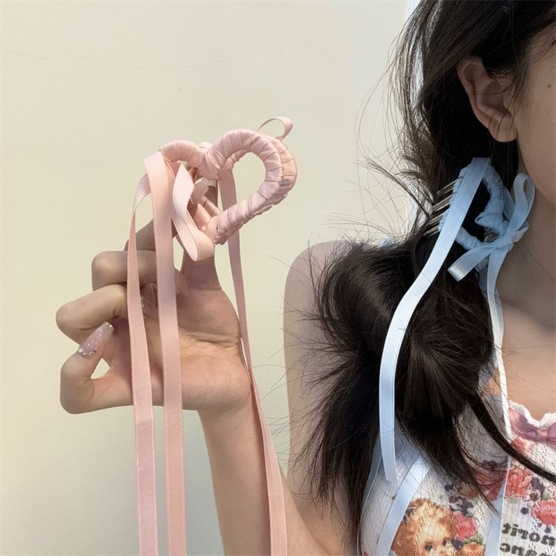 Heart Ribbon Clamp Hair