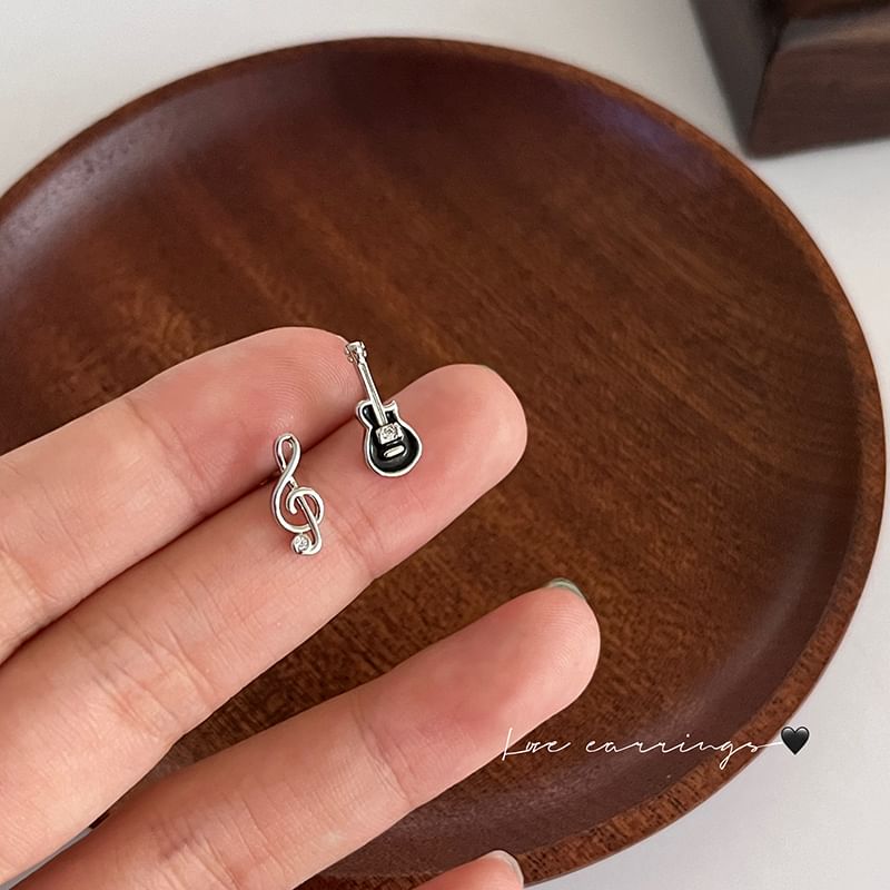 Asymmetrical Sterling Silver Ear Stud