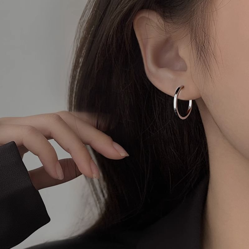 Silver Earring Hoop Sterling