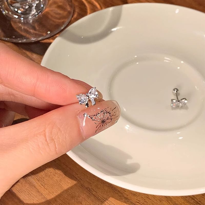 Rhinestone Stud Bow Ear