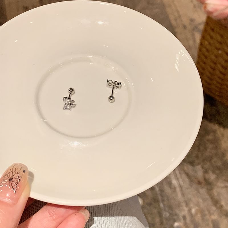 Rhinestone Stud Bow Ear