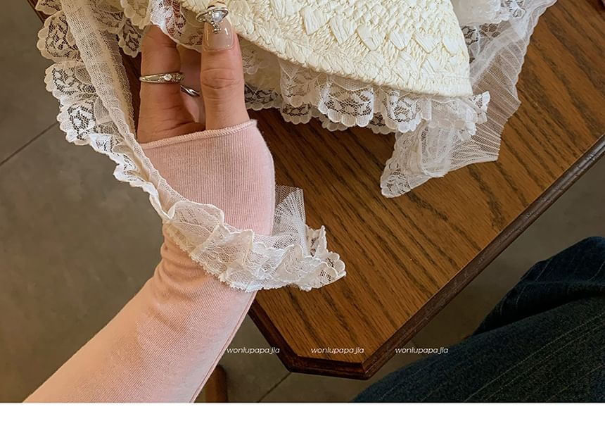 Trim Lace Bucket Straw Hat