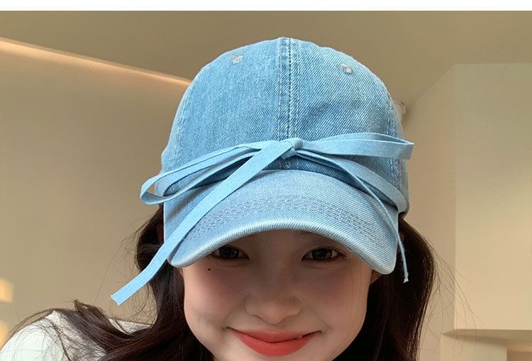 Cap Bow Denim Baseball
