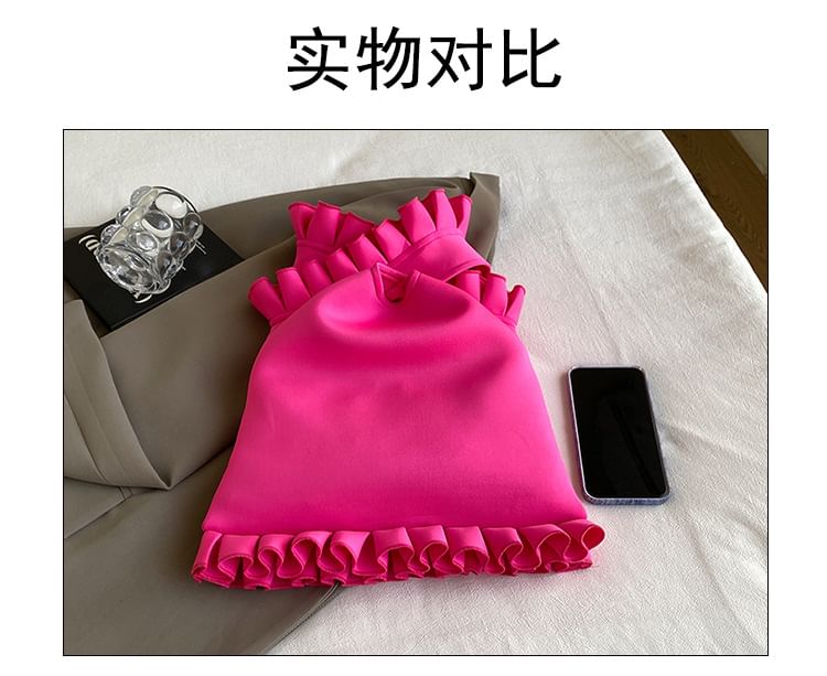 Ruffle Plain Shopper Bag