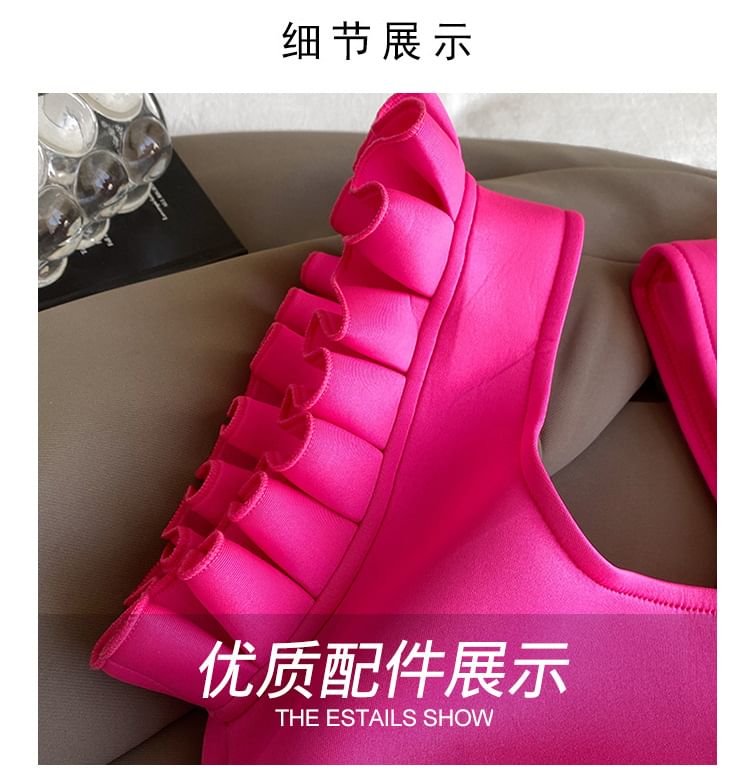 Ruffle Plain Shopper Bag