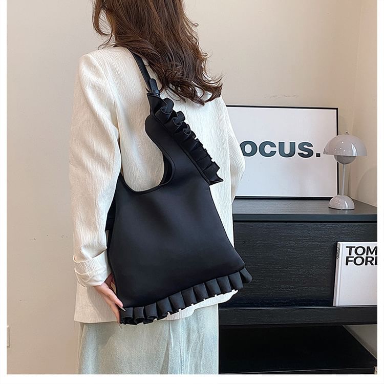 Ruffle Plain Shopper Bag