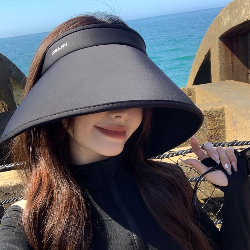 Lettering Hat Wide Brim Sun