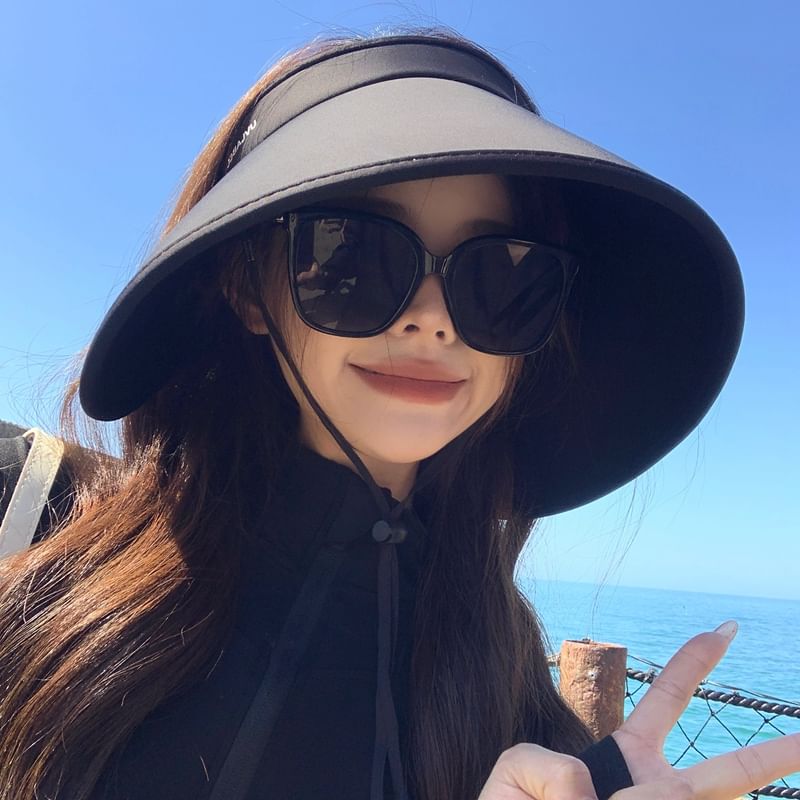 Lettering Hat Wide Brim Sun