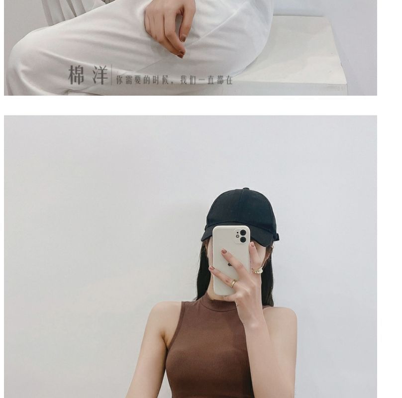 Mock Top Tank Crop Plain Neck