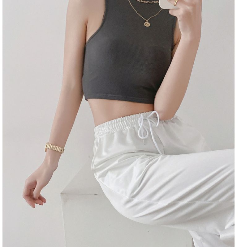 Mock Top Tank Crop Plain Neck