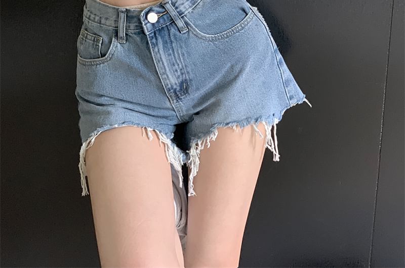 Short-Sleeve Letter Embroidered Cropped T-Shirt Neck Crew