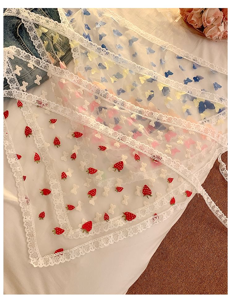 Head Designs) Trim Triangle Lace Scarf (Various