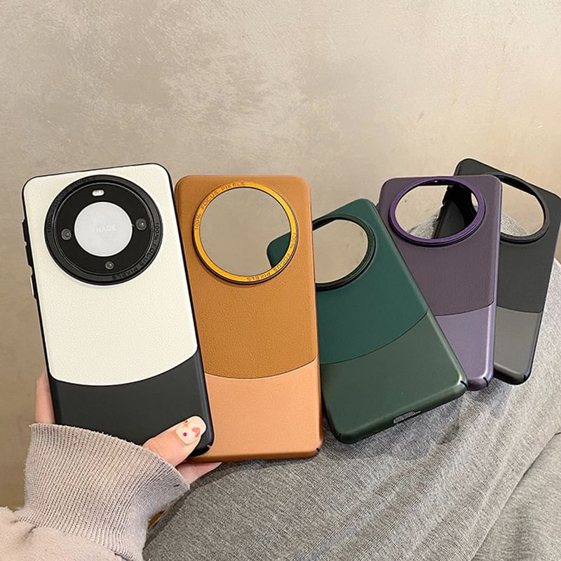 Leather Color Case Phone Faux Panel