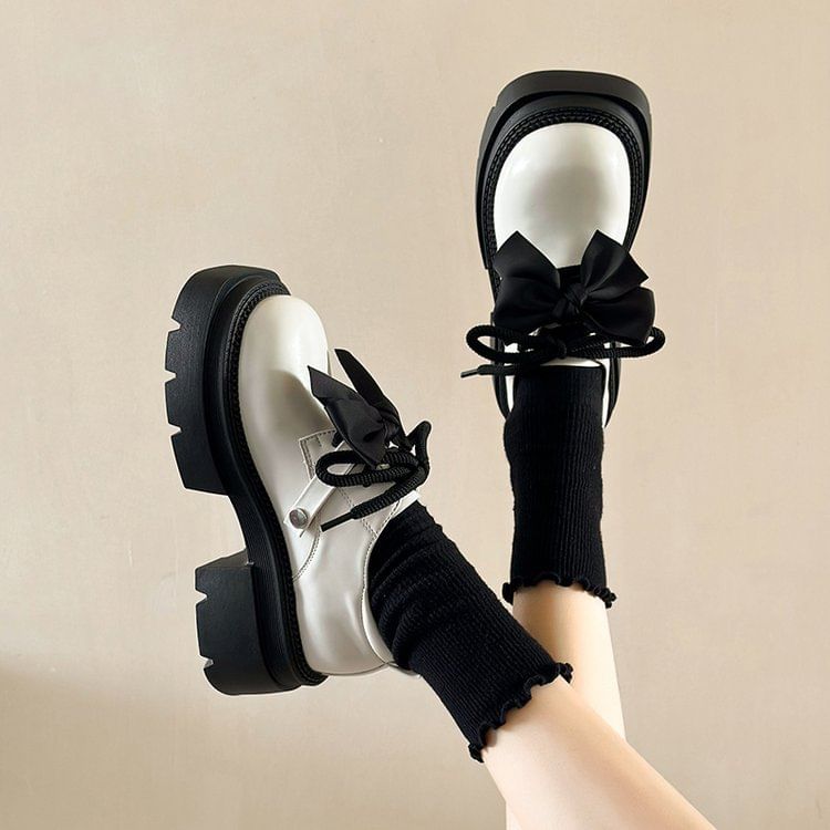 Platform Derby Lace-Up Shoes