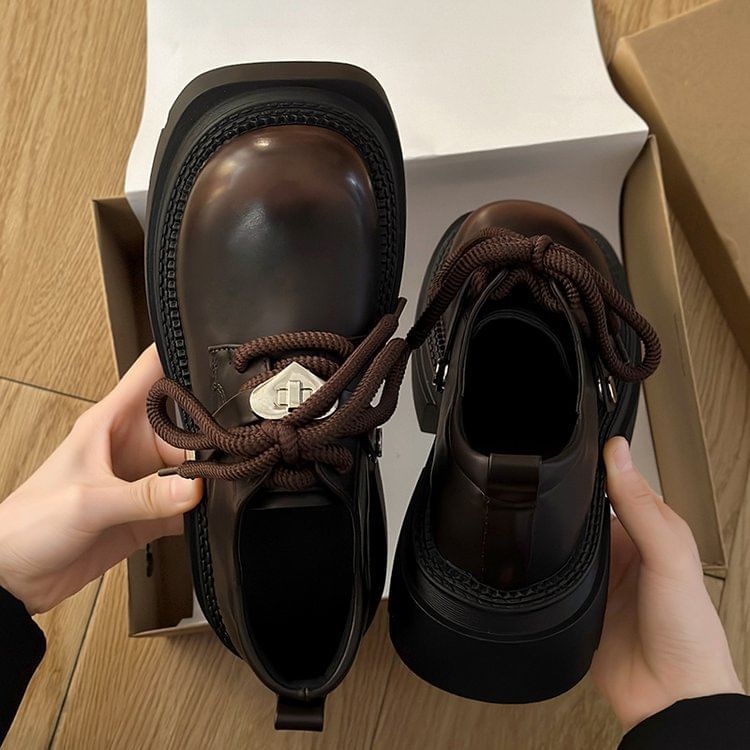 Platform Derby Lace-Up Shoes