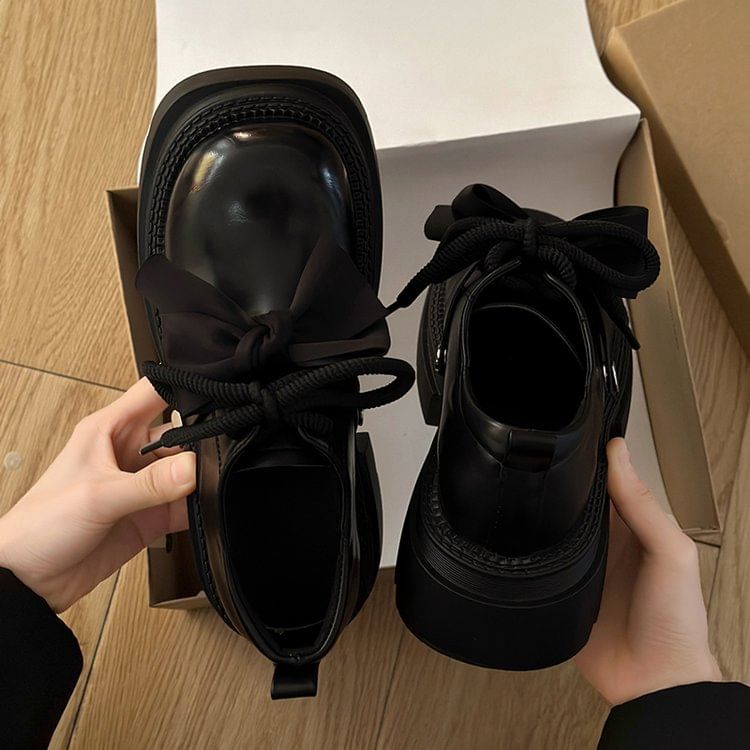 Platform Derby Lace-Up Shoes