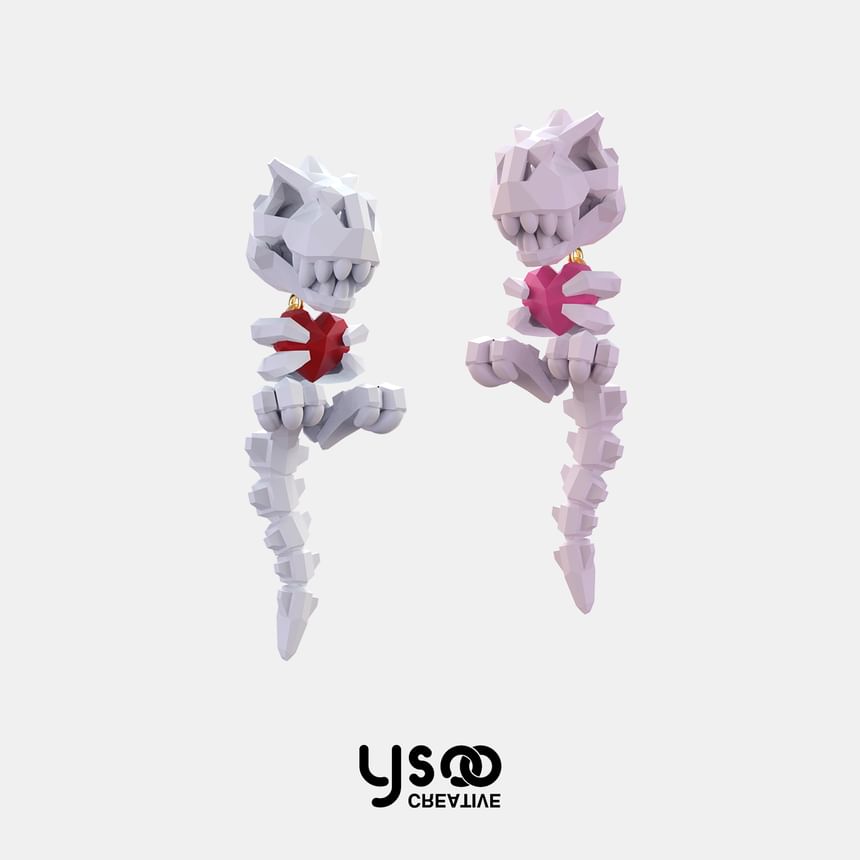 / Dinosaur Stud Clip-On Ear Earring