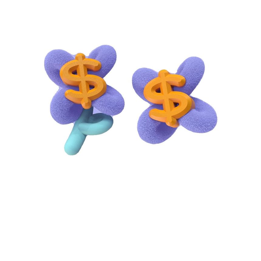 Clip Stud Money Earring On Sign / Ear