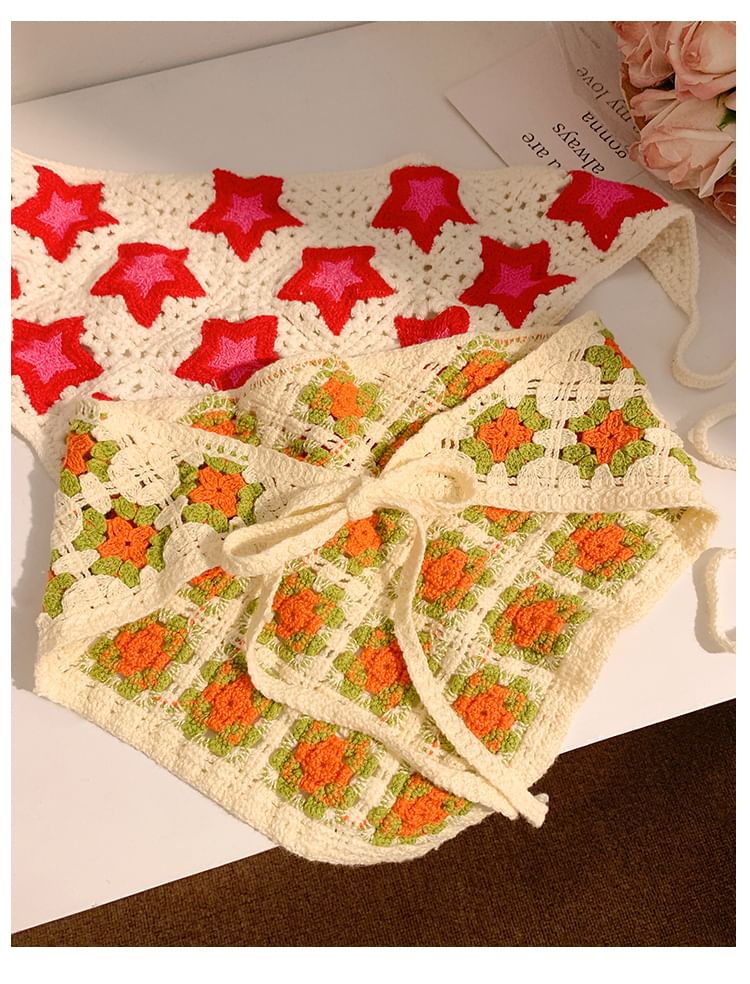 (Various Head Triangle Scarf Designs) Embroidered