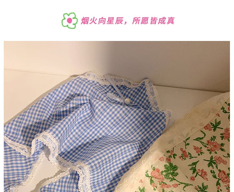 (Various Head / Scrunchie Set Scarf Triangle Designs) Lace Trim