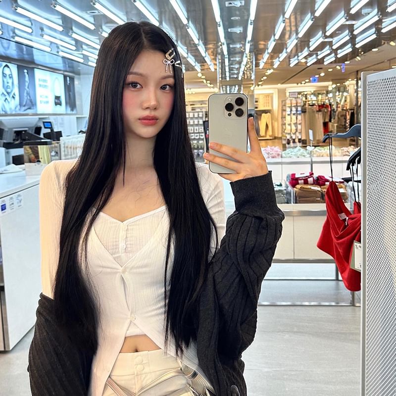 / Clip Set Bow Hair Alloy Rhinestone