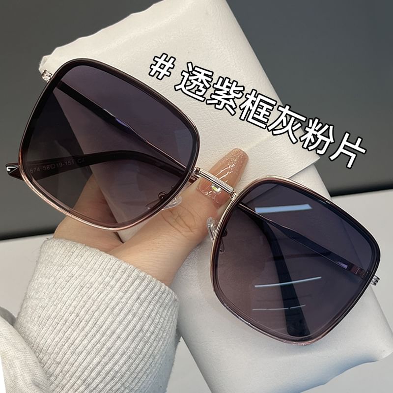 Frame Square Polarized Sunglasses Metal