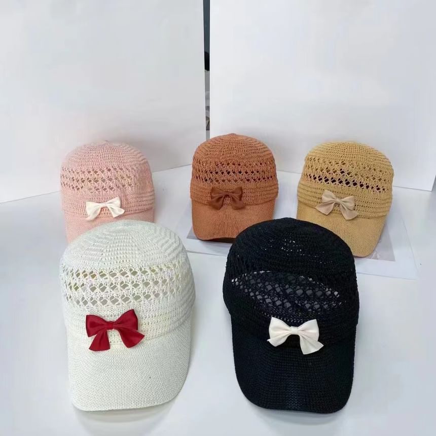 Cap Woven Baseball Bow