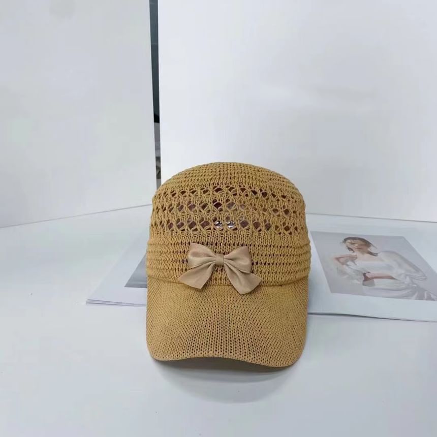Cap Woven Baseball Bow
