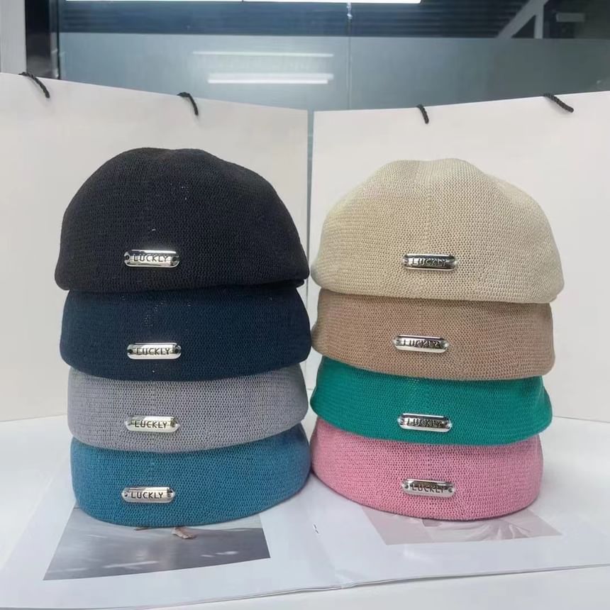 Plate Beret Hat Metal Lettering