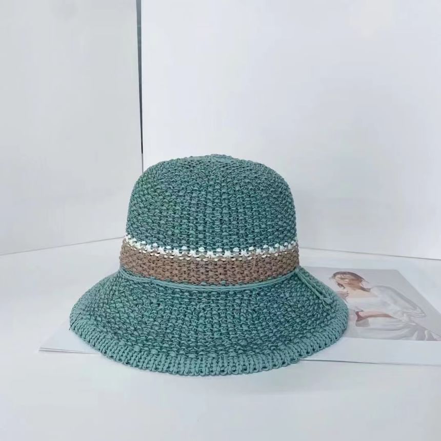 Woven Hat Bucket Striped