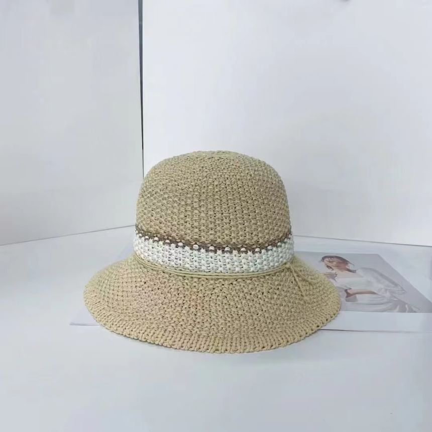 Woven Hat Bucket Striped